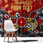 Personalized Gold Coast Suns Window Curtain Aboriginal Dot Painting Graffiti Style