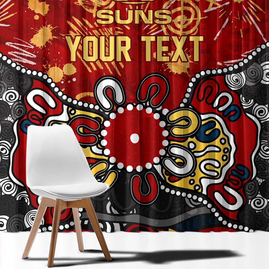 Personalized Gold Coast Suns Window Curtain Aboriginal Dot Painting Graffiti Style