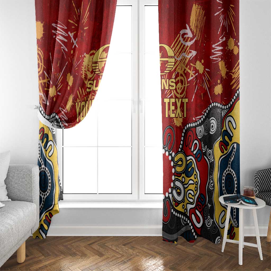 Personalized Gold Coast Suns Window Curtain Aboriginal Dot Painting Graffiti Style