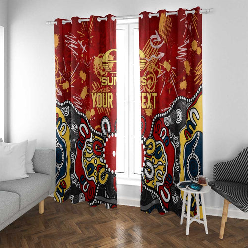 Personalized Gold Coast Suns Window Curtain Aboriginal Dot Painting Graffiti Style