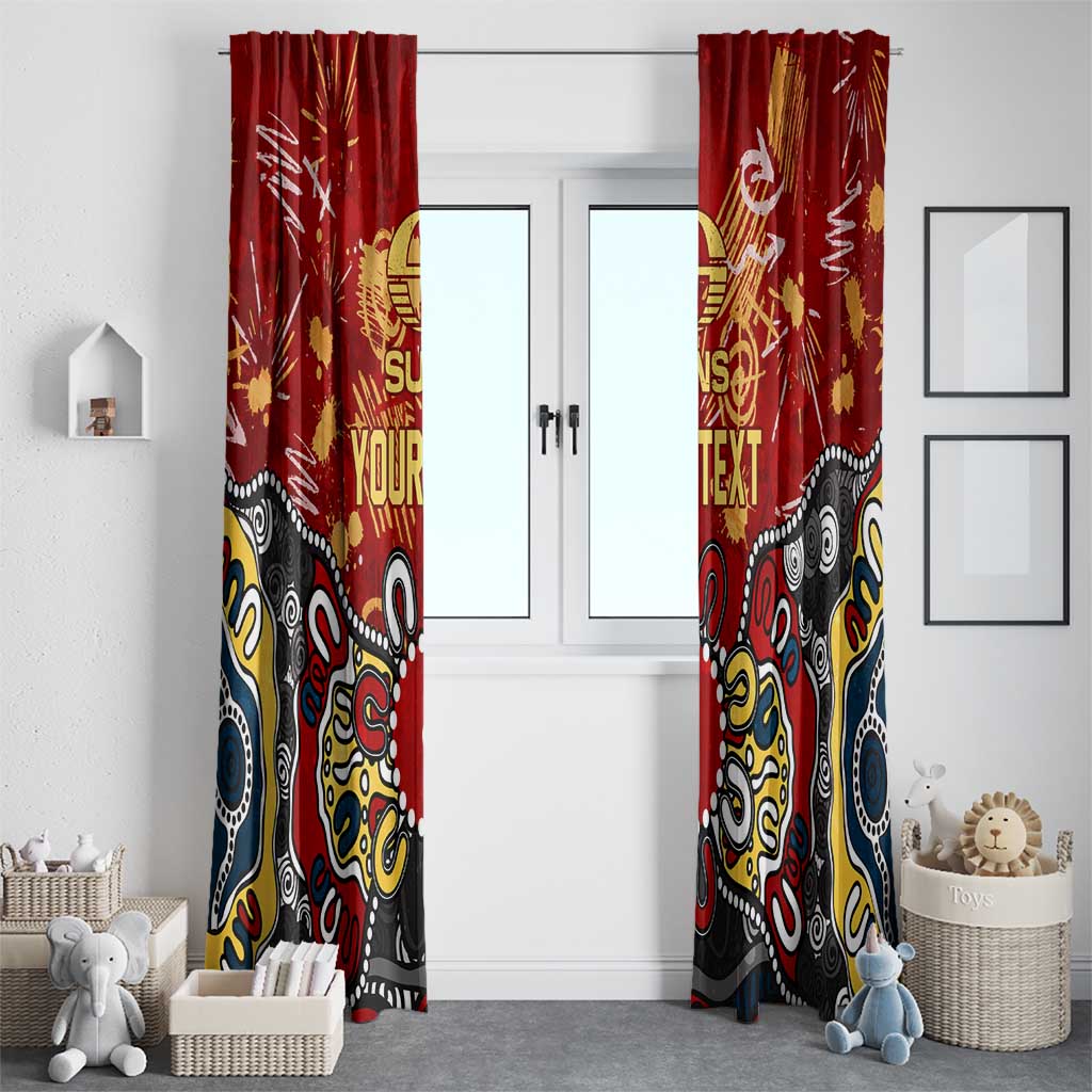 Personalized Gold Coast Suns Window Curtain Aboriginal Dot Painting Graffiti Style