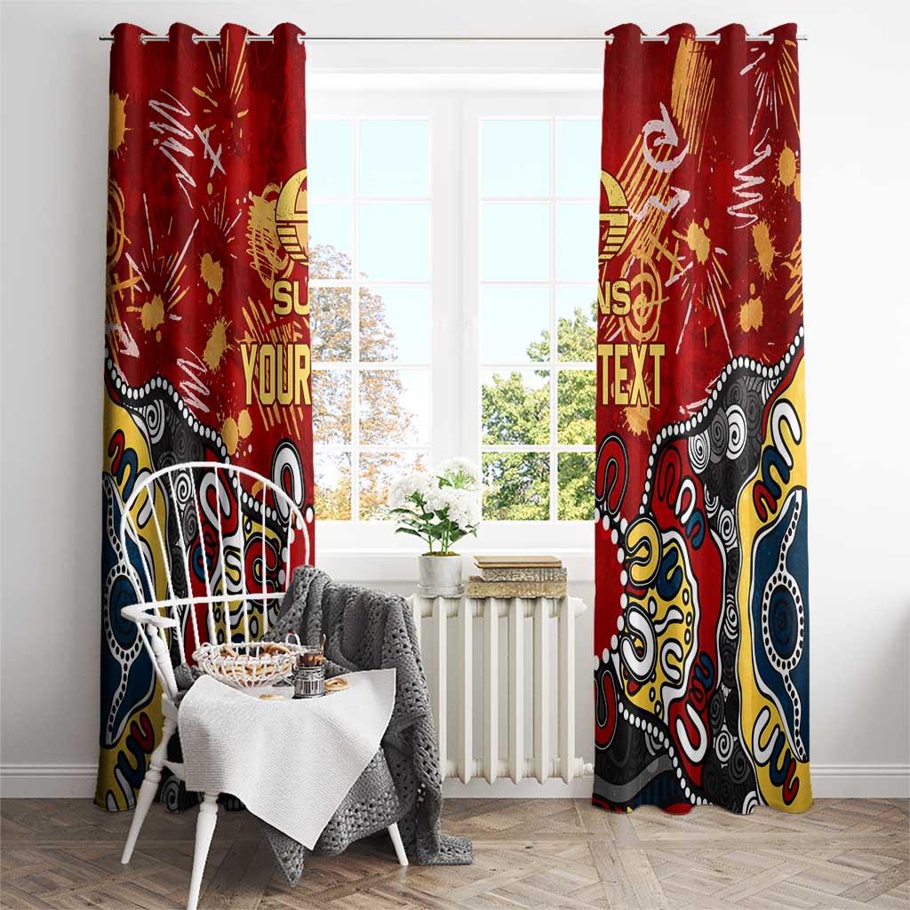 Personalized Gold Coast Suns Window Curtain Aboriginal Dot Painting Graffiti Style