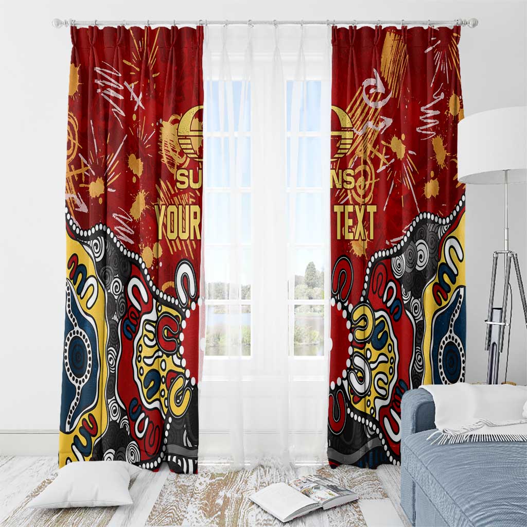Personalized Gold Coast Suns Window Curtain Aboriginal Dot Painting Graffiti Style