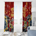 Personalized Gold Coast Suns Window Curtain Aboriginal Dot Painting Graffiti Style