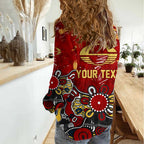 Personalized Gold Coast Suns Women Casual Shirt Aboriginal Dot Painting Graffiti Style