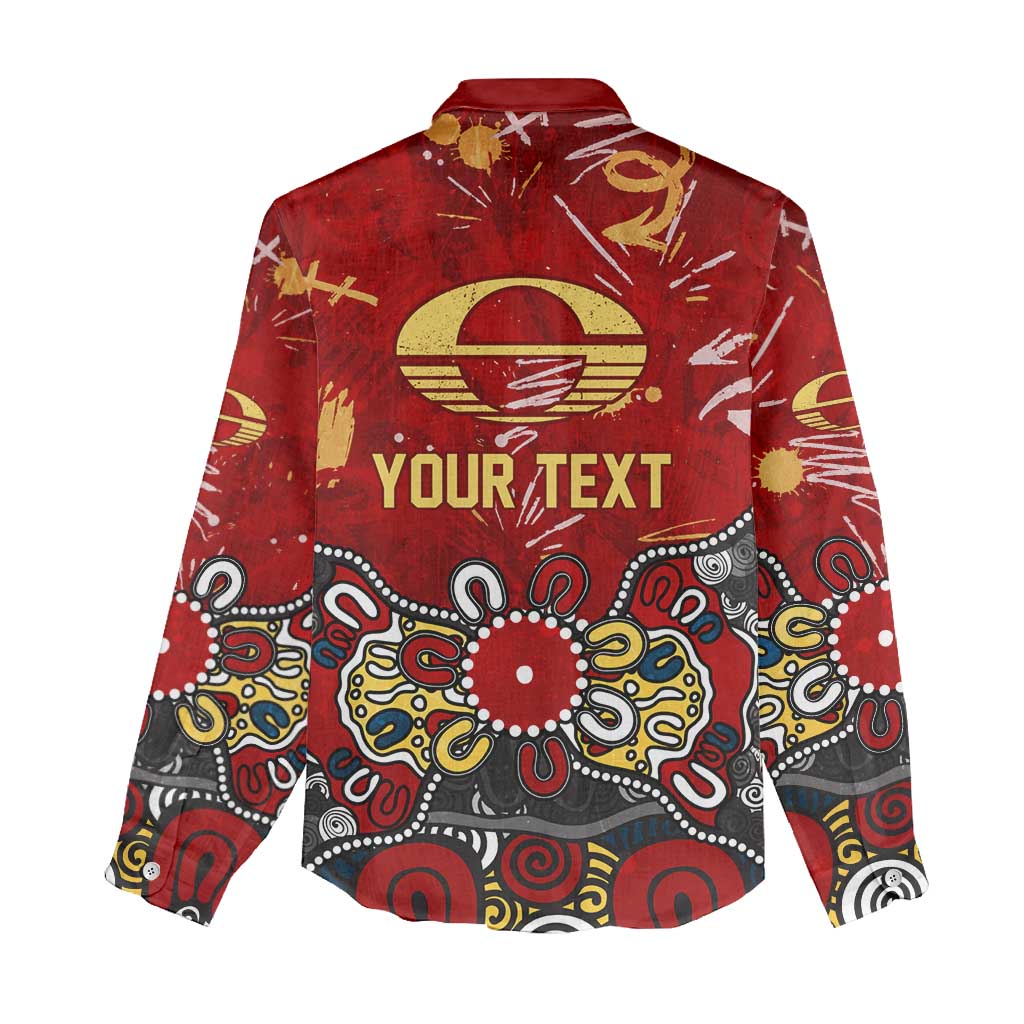 Personalized Gold Coast Suns Women Casual Shirt Aboriginal Dot Painting Graffiti Style