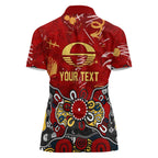 Personalized Gold Coast Suns Women Polo Shirt Aboriginal Dot Painting Graffiti Style