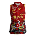 Personalized Gold Coast Suns Women Sleeveless Polo Shirt Aboriginal Dot Painting Graffiti Style