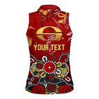 Personalized Gold Coast Suns Women Sleeveless Polo Shirt Aboriginal Dot Painting Graffiti Style