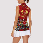 Personalized Gold Coast Suns Women Sleeveless Polo Shirt Aboriginal Dot Painting Graffiti Style