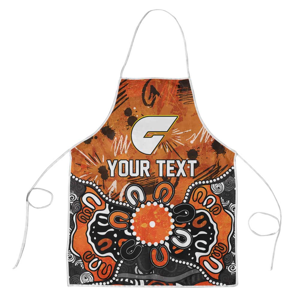 Personalized Greater Western Sydney Giants Apron Aboriginal Dot Painting Graffiti Style