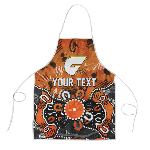 Personalized Greater Western Sydney Giants Apron Aboriginal Dot Painting Graffiti Style