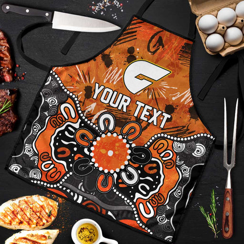 Personalized Greater Western Sydney Giants Apron Aboriginal Dot Painting Graffiti Style
