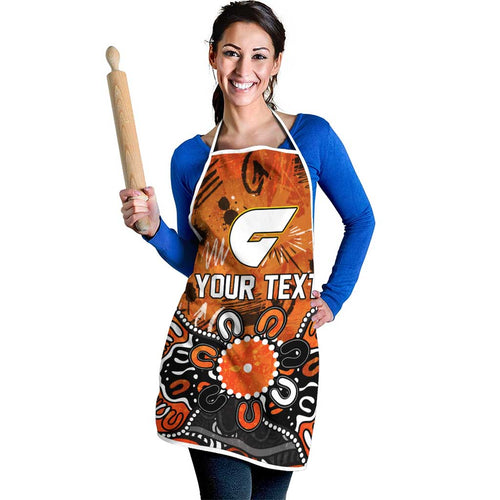 Personalized Greater Western Sydney Giants Apron Aboriginal Dot Painting Graffiti Style