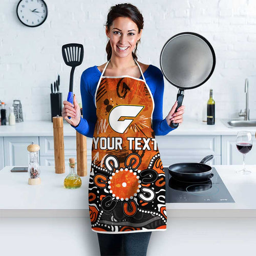 Personalized Greater Western Sydney Giants Apron Aboriginal Dot Painting Graffiti Style