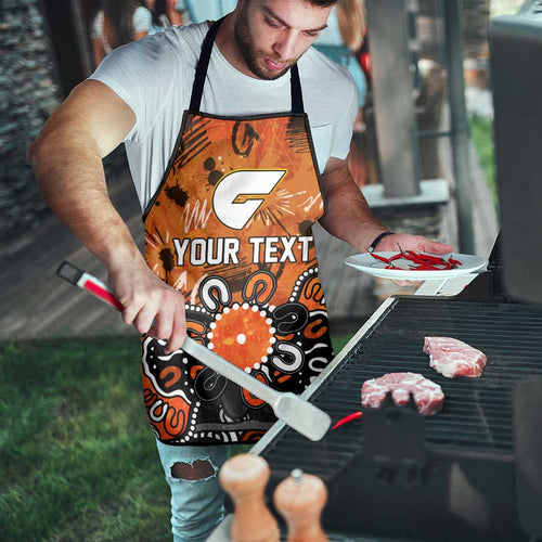 Personalized Greater Western Sydney Giants Apron Aboriginal Dot Painting Graffiti Style