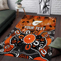 Personalized Greater Western Sydney Giants Area Rug Aboriginal Dot Painting Graffiti Style