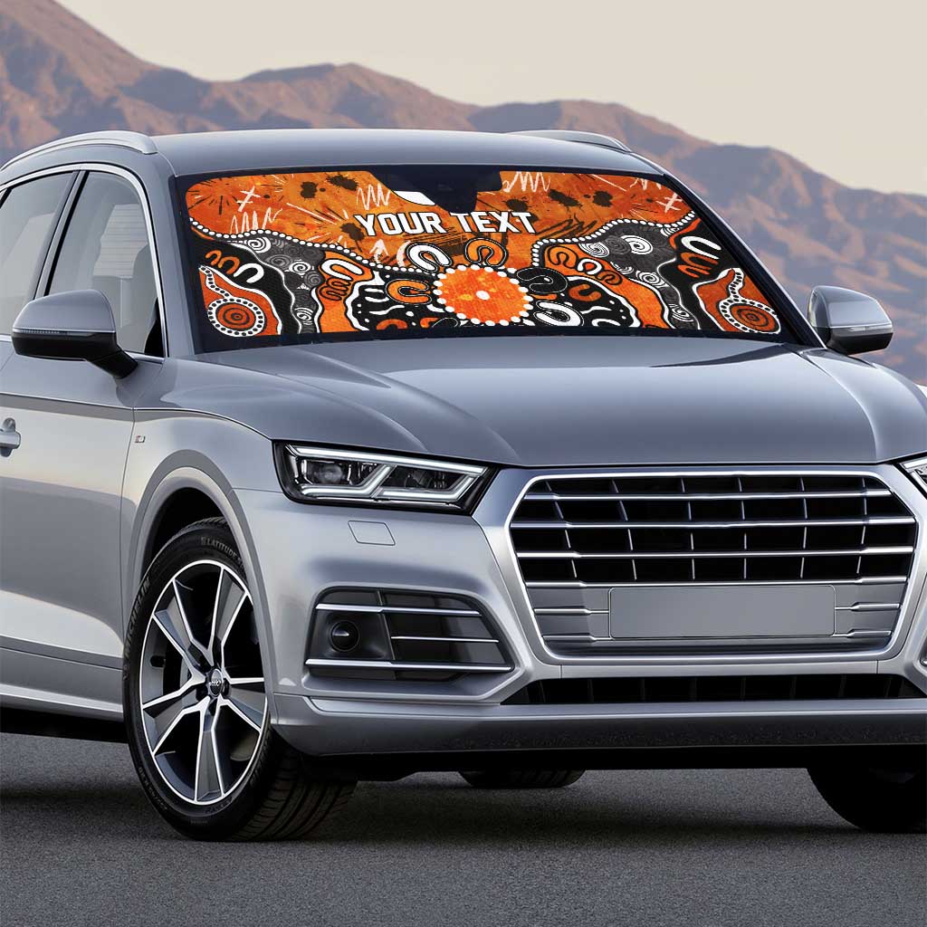 Personalized Greater Western Sydney Giants Auto Sun Shade Aboriginal Dot Painting Graffiti Style