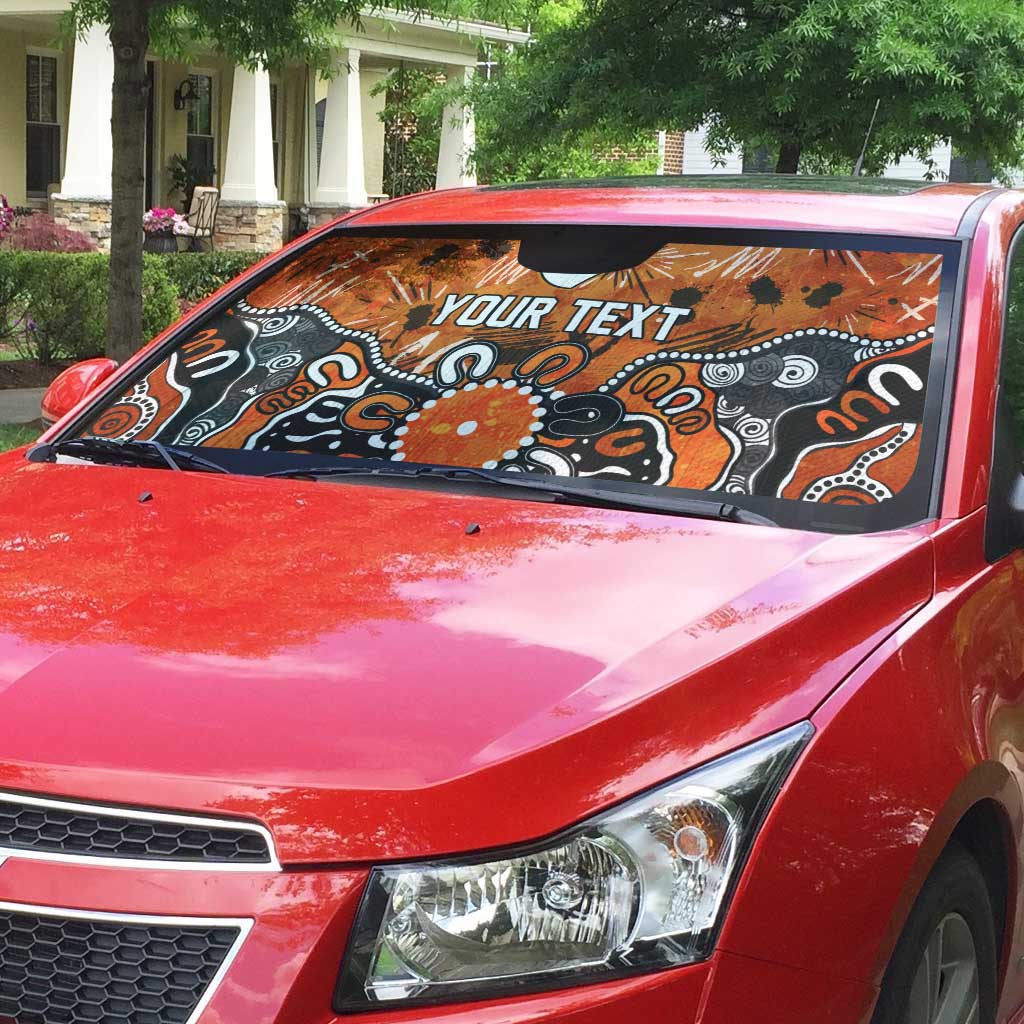 Personalized Greater Western Sydney Giants Auto Sun Shade Aboriginal Dot Painting Graffiti Style