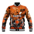 Personalized Greater Western Sydney Giants Baseball Jacket Aboriginal Dot Painting Graffiti Style