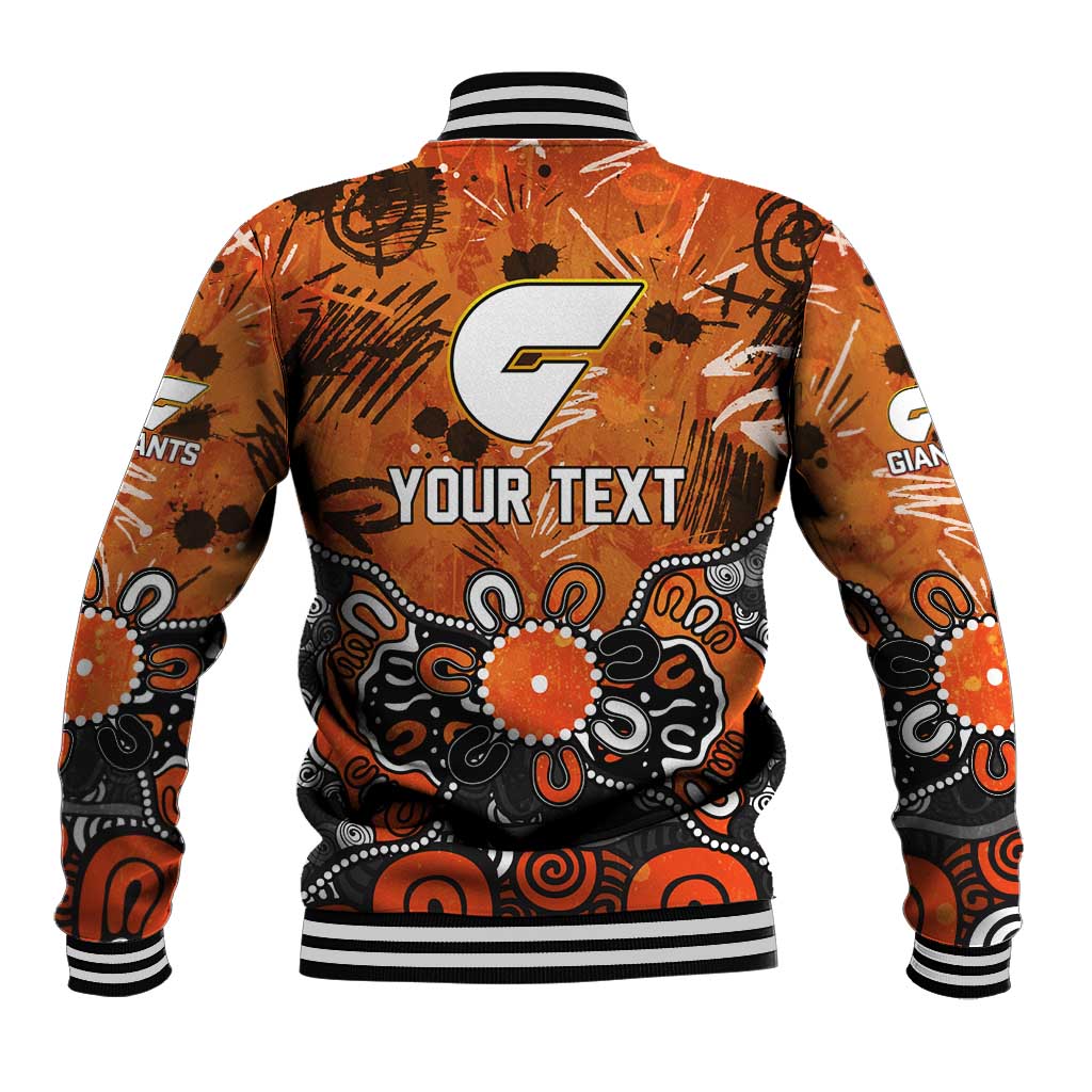 Personalized Greater Western Sydney Giants Baseball Jacket Aboriginal Dot Painting Graffiti Style
