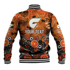 Personalized Greater Western Sydney Giants Baseball Jacket Aboriginal Dot Painting Graffiti Style