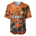Personalized Greater Western Sydney Giants Baseball Jersey Aboriginal Dot Painting Graffiti Style