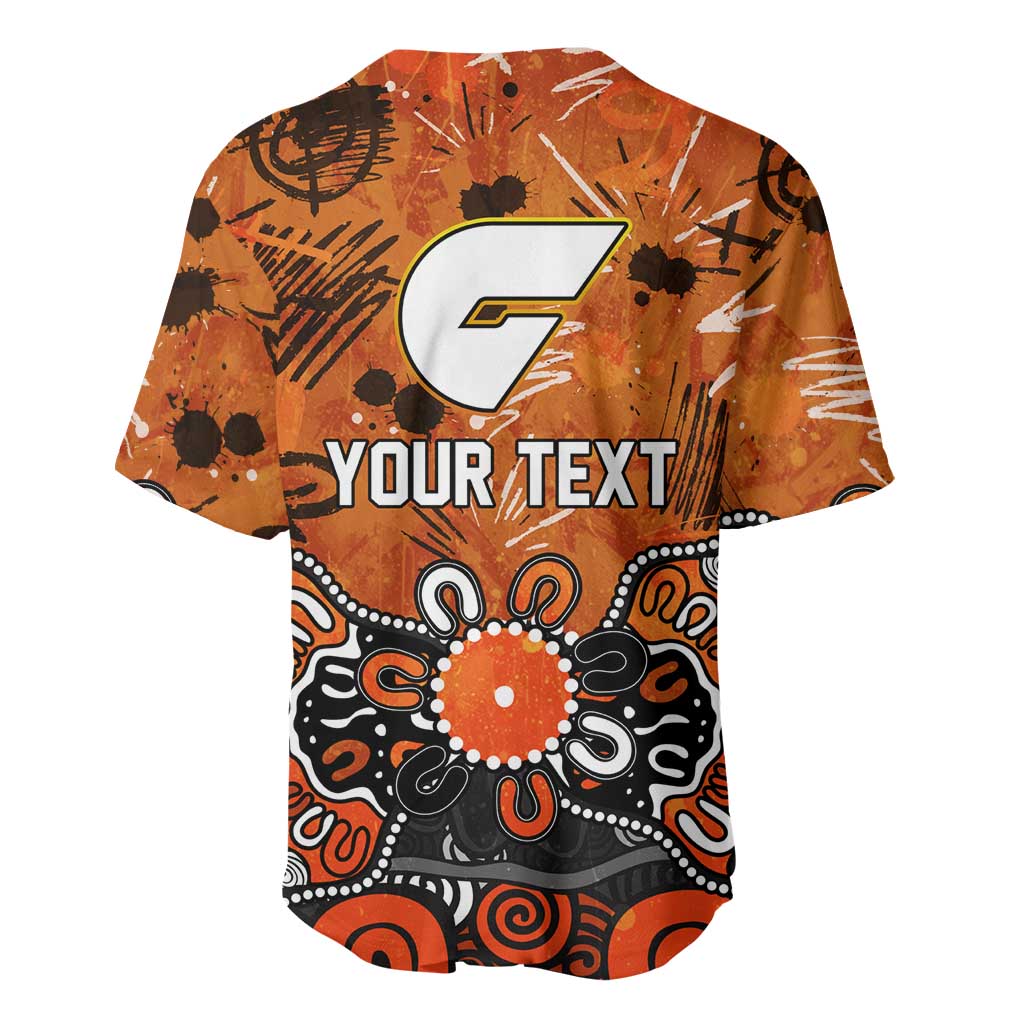 Personalized Greater Western Sydney Giants Baseball Jersey Aboriginal Dot Painting Graffiti Style