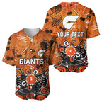 Personalized Greater Western Sydney Giants Baseball Jersey Aboriginal Dot Painting Graffiti Style