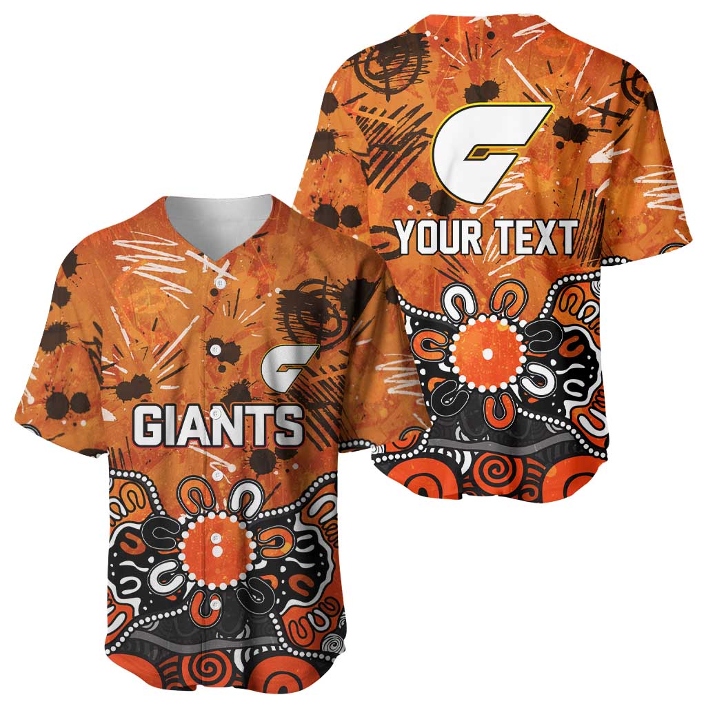 Personalized Greater Western Sydney Giants Baseball Jersey Aboriginal Dot Painting Graffiti Style
