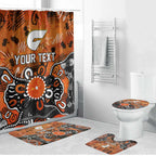 Personalized Greater Western Sydney Giants Bathroom Set Aboriginal Dot Painting Graffiti Style