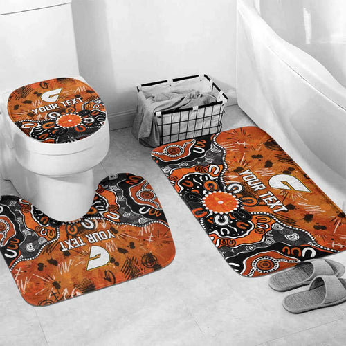Personalized Greater Western Sydney Giants Bathroom Set Aboriginal Dot Painting Graffiti Style