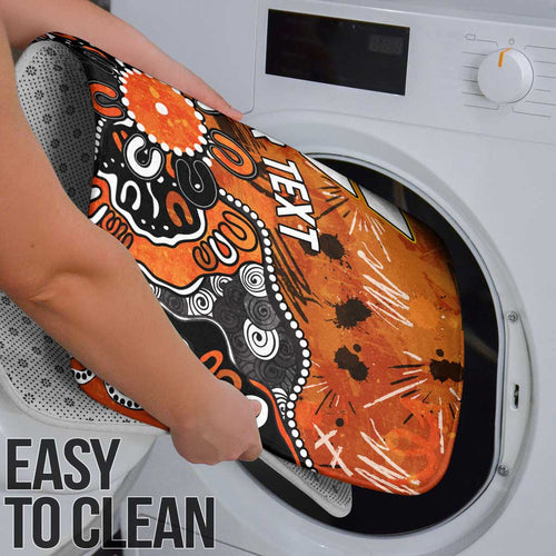 Personalized Greater Western Sydney Giants Bathroom Set Aboriginal Dot Painting Graffiti Style