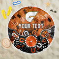 Personalized Greater Western Sydney Giants Beach Blanket Aboriginal Dot Painting Graffiti Style