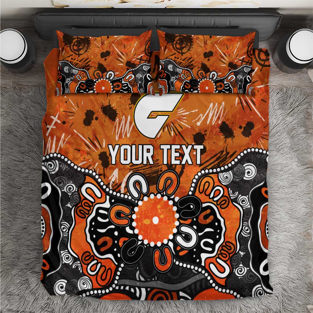 Personalized Greater Western Sydney Giants Bedding Set Aboriginal Dot Painting Graffiti Style