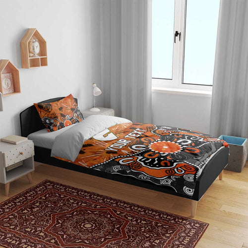 Personalized Greater Western Sydney Giants Bedding Set Aboriginal Dot Painting Graffiti Style