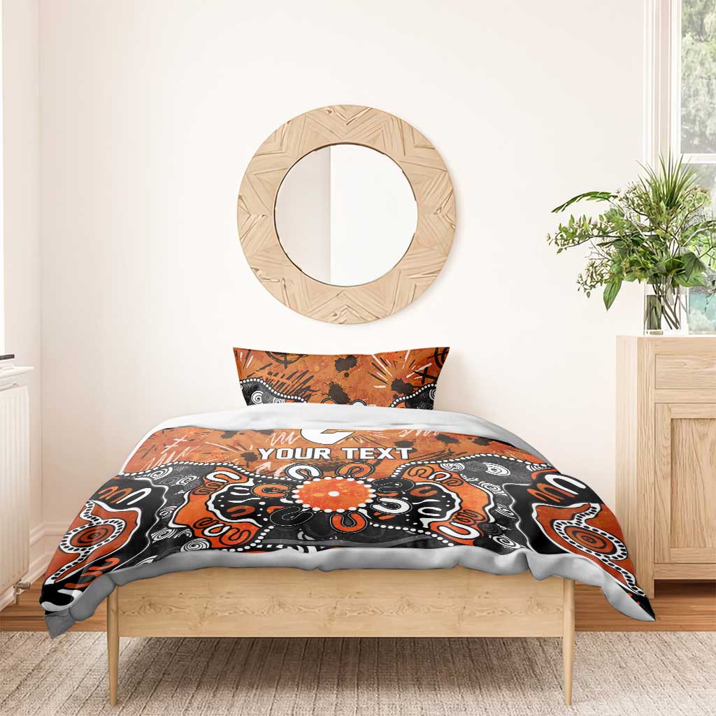 Personalized Greater Western Sydney Giants Bedding Set Aboriginal Dot Painting Graffiti Style