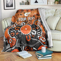 Personalized Greater Western Sydney Giants Blanket Aboriginal Dot Painting Graffiti Style