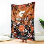 Personalized Greater Western Sydney Giants Blanket Aboriginal Dot Painting Graffiti Style