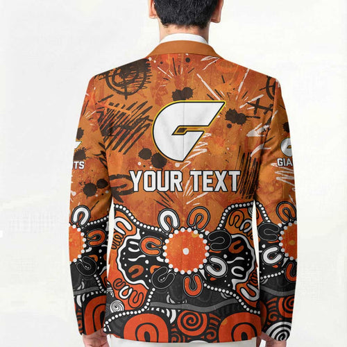 Personalized Greater Western Sydney Giants Blazer Aboriginal Dot Painting Graffiti Style