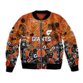 Personalized Greater Western Sydney Giants Bomber Jacket Aboriginal Dot Painting Graffiti Style