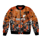 Personalized Greater Western Sydney Giants Bomber Jacket Aboriginal Dot Painting Graffiti Style