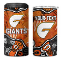 Personalized Greater Western Sydney Giants 4 in 1 Can Cooler Tumbler Aboriginal Dot Painting Graffiti Style