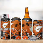 Personalized Greater Western Sydney Giants 4 in 1 Can Cooler Tumbler Aboriginal Dot Painting Graffiti Style
