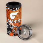 Personalized Greater Western Sydney Giants 4 in 1 Can Cooler Tumbler Aboriginal Dot Painting Graffiti Style