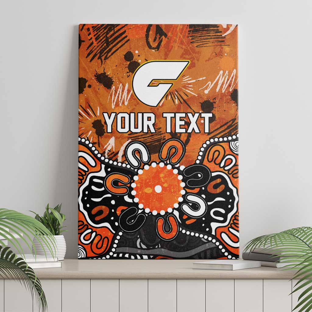 Personalized Greater Western Sydney Giants Canvas Wall Art Aboriginal Dot Painting Graffiti Style