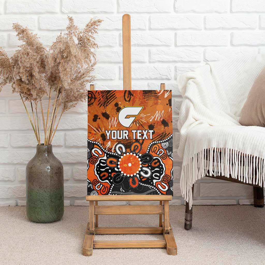 Personalized Greater Western Sydney Giants Canvas Wall Art Aboriginal Dot Painting Graffiti Style