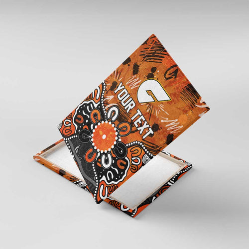 Personalized Greater Western Sydney Giants Canvas Wall Art Aboriginal Dot Painting Graffiti Style