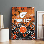 Personalized Greater Western Sydney Giants Canvas Wall Art Aboriginal Dot Painting Graffiti Style