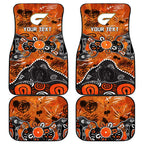 Personalized Greater Western Sydney Giants Car Mats Aboriginal Dot Painting Graffiti Style